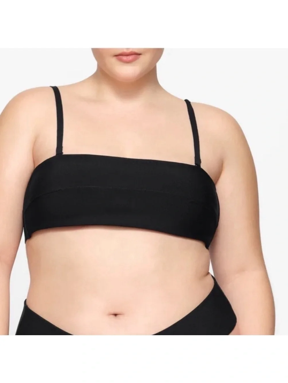 SKIMS SWIM SKIMS Knit Swim Bandeau Bikini Top &  Swim hipster-SET in Onyx
